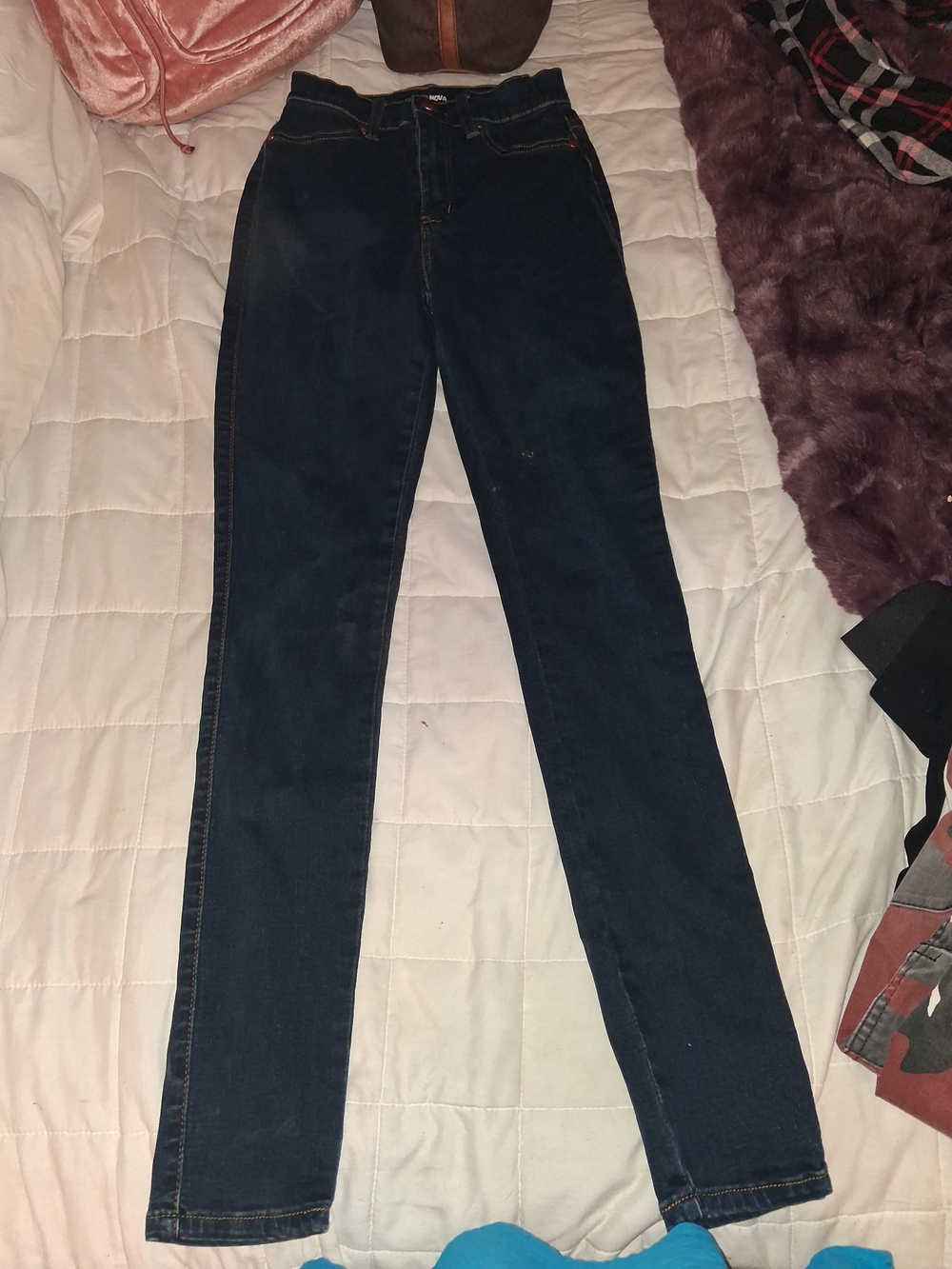 Fashion Nova Dark Blue High-Rise Skinny Jeans